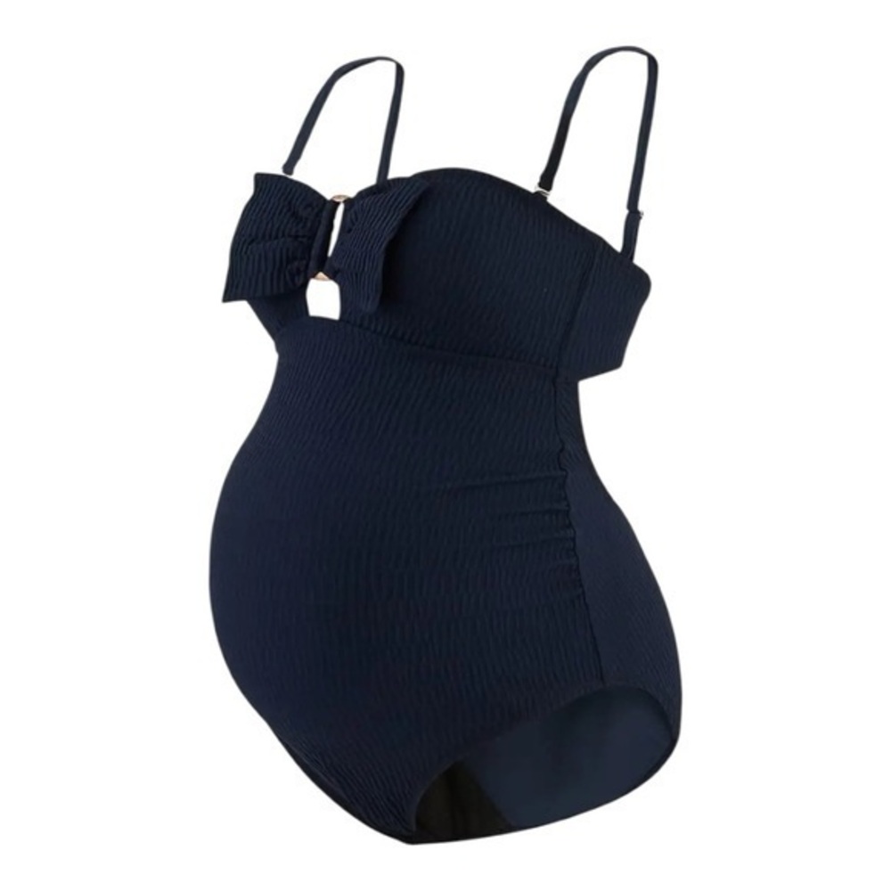 NEW CACHE COEUR bamboo maternity swimsuit in Navy Size Medium 40 French